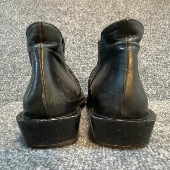 Everybody Womens 7.5 Black Italian Leather Square Toe Slip On Booties Shoes main image 7